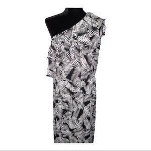 SIGNATURE Collection Single Shoulder Tropical Print Dress Size XXL